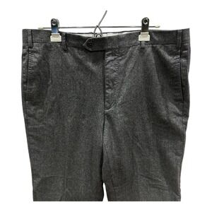 ZANELLA‎ Todd Dress Pants Mens 38x28 Gray Flat-Front 100% Wool Made In Italy